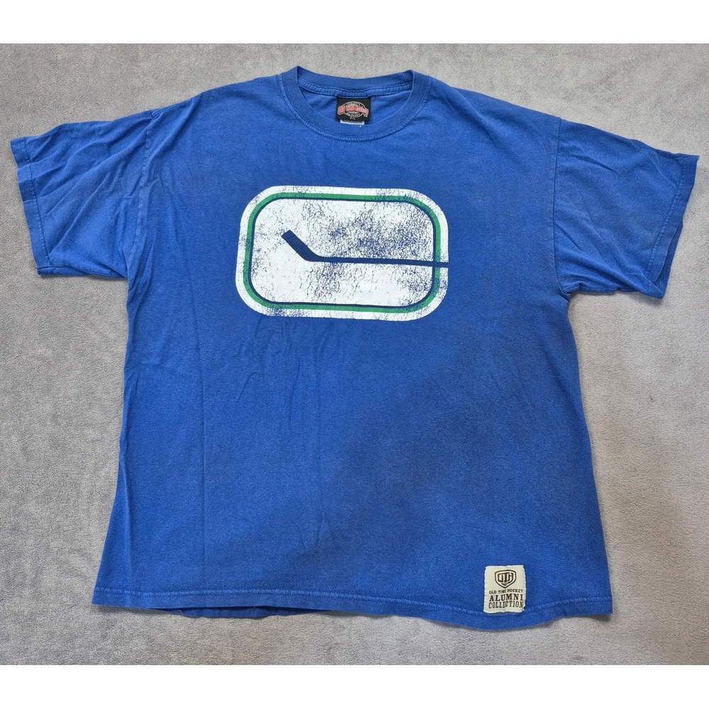 Old Time Hockey Trevor Linden 16 Vancouver Canucks Alumni T Shirt Blue Mens L